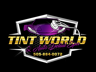 TINT WORLD & AUTO DETAIL SPA logo design by 3Dlogos