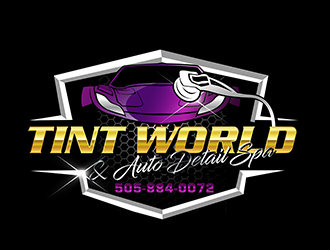 TINT WORLD & AUTO DETAIL SPA logo design by 3Dlogos