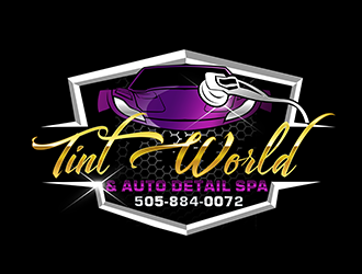 TINT WORLD & AUTO DETAIL SPA logo design by 3Dlogos