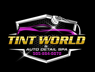 TINT WORLD & AUTO DETAIL SPA logo design by 3Dlogos