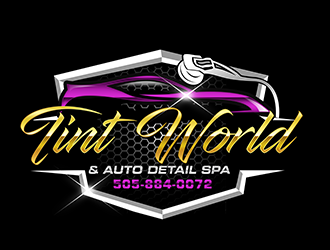 TINT WORLD & AUTO DETAIL SPA logo design by 3Dlogos