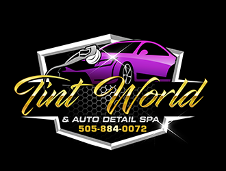 TINT WORLD & AUTO DETAIL SPA logo design by 3Dlogos