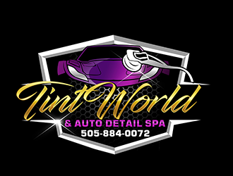 TINT WORLD & AUTO DETAIL SPA logo design by 3Dlogos