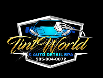 TINT WORLD & AUTO DETAIL SPA logo design by 3Dlogos