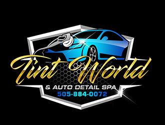 TINT WORLD & AUTO DETAIL SPA logo design by 3Dlogos