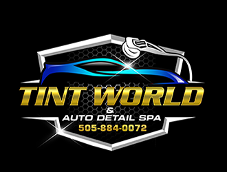 TINT WORLD & AUTO DETAIL SPA logo design by 3Dlogos