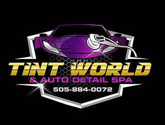 TINT WORLD & AUTO DETAIL SPA logo design by 3Dlogos