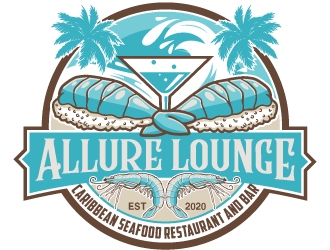 ALLURE LOUNGE (CARIBBEAN SEAFOOD RESTAURANT AND BAR) logo design by LucidSketch