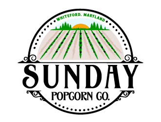 Sunday Popcorn Co. logo design by Ultimatum