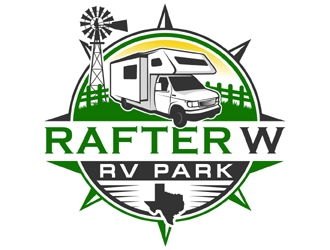 Rafter W RV Park logo design by MAXR