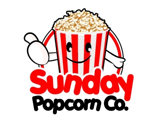 Sunday Popcorn Co. logo design by AamirKhan