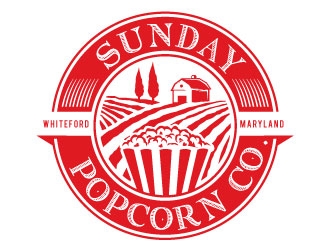 Sunday Popcorn Co. logo design by REDCROW