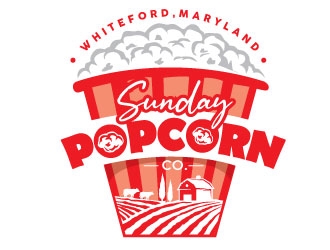 Sunday Popcorn Co. logo design by REDCROW