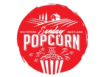 Sunday Popcorn Co. logo design by REDCROW