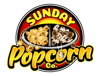 Sunday Popcorn Co. logo design by Aelius