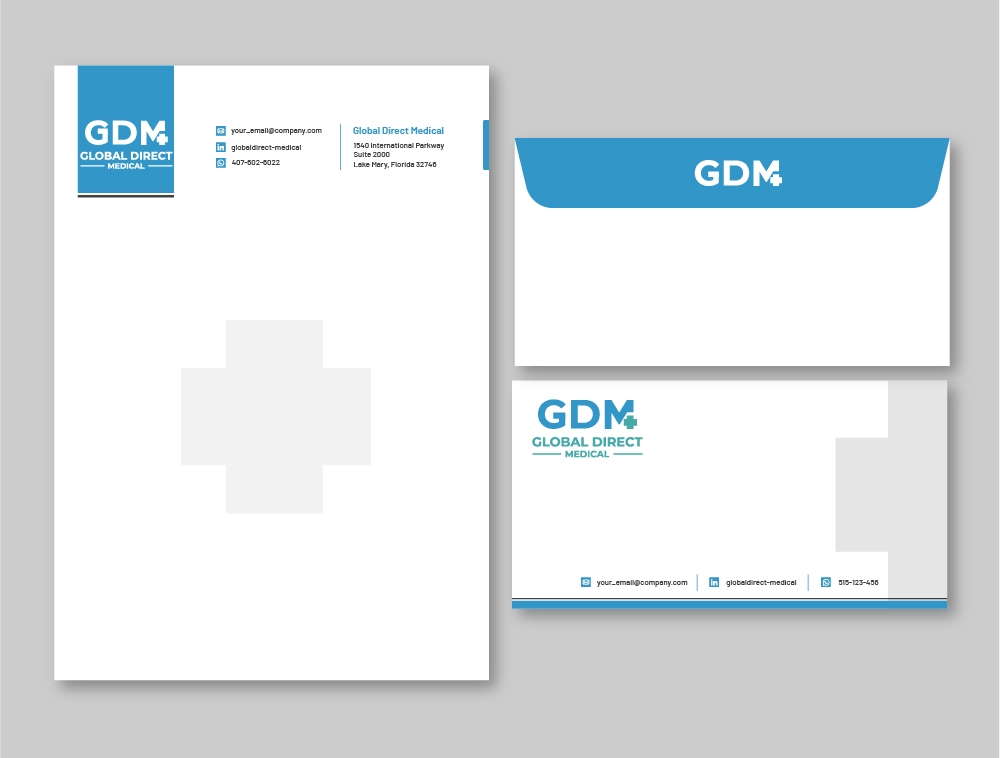 Global Direct Medical logo design by Niqnish