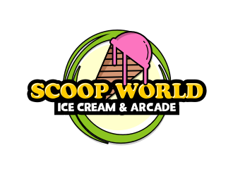 Scoop World Ice Cream &amp; Arcade logo design by GemahRipah
