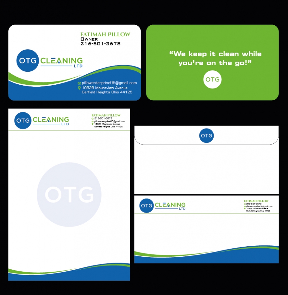 OTG Cleaning LTD logo design by PANTONE