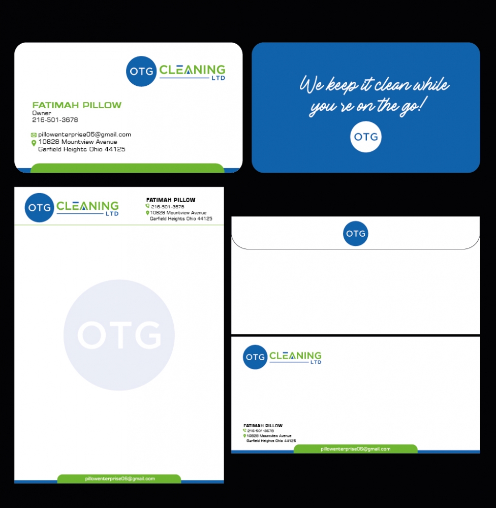 OTG Cleaning LTD logo design by PANTONE