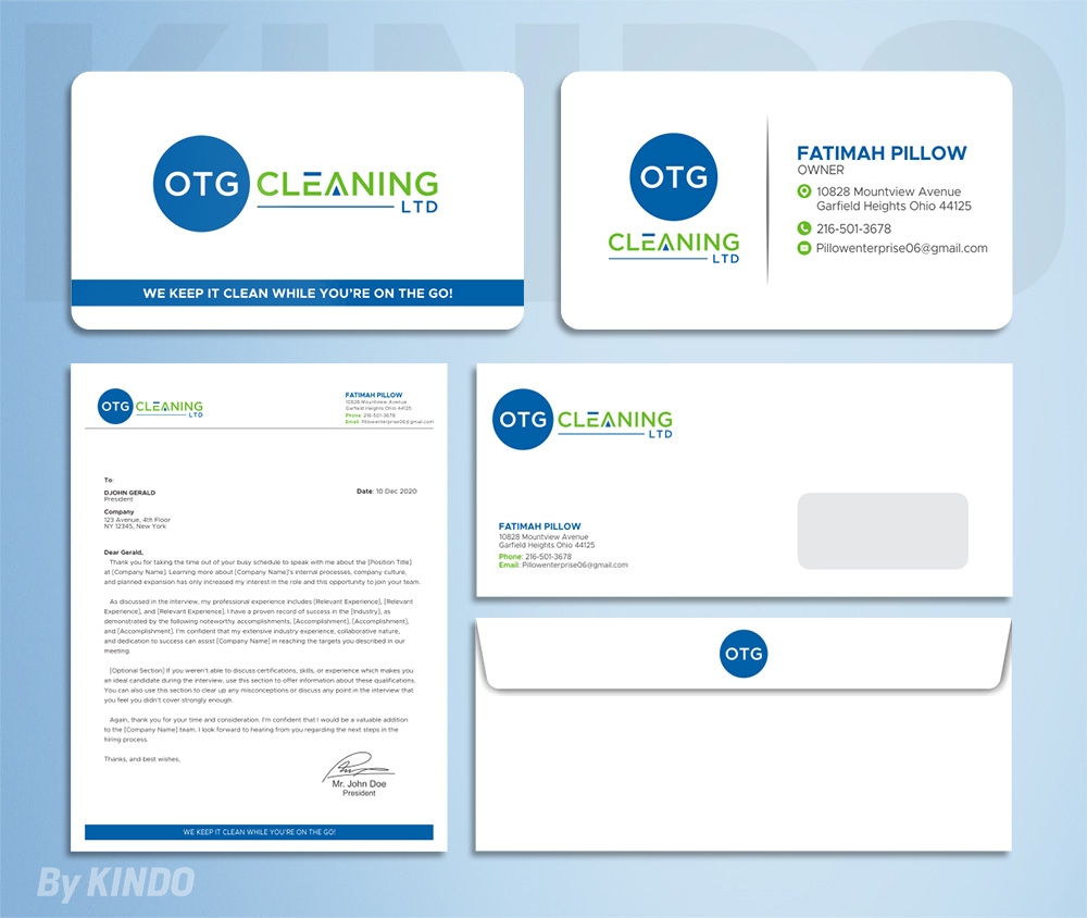 OTG Cleaning LTD logo design by Kindo