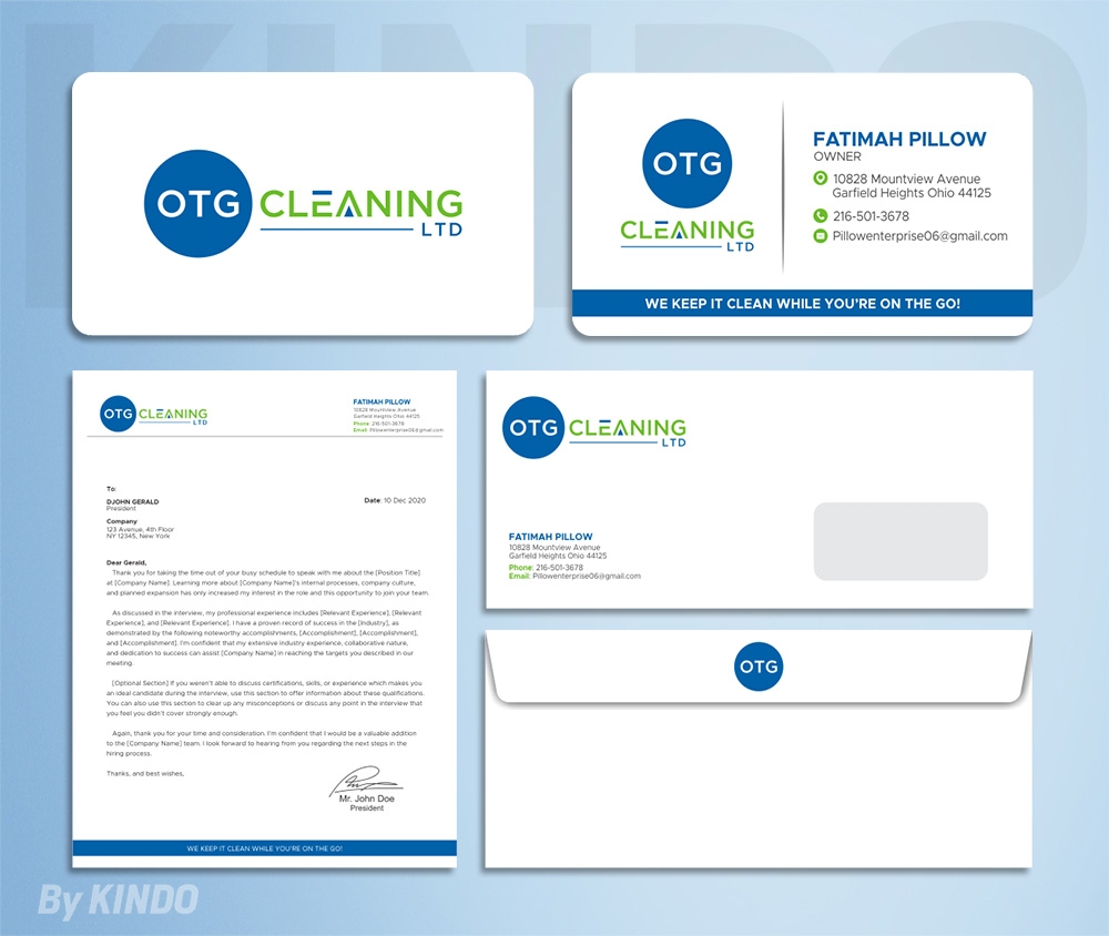 OTG Cleaning LTD logo design by Kindo