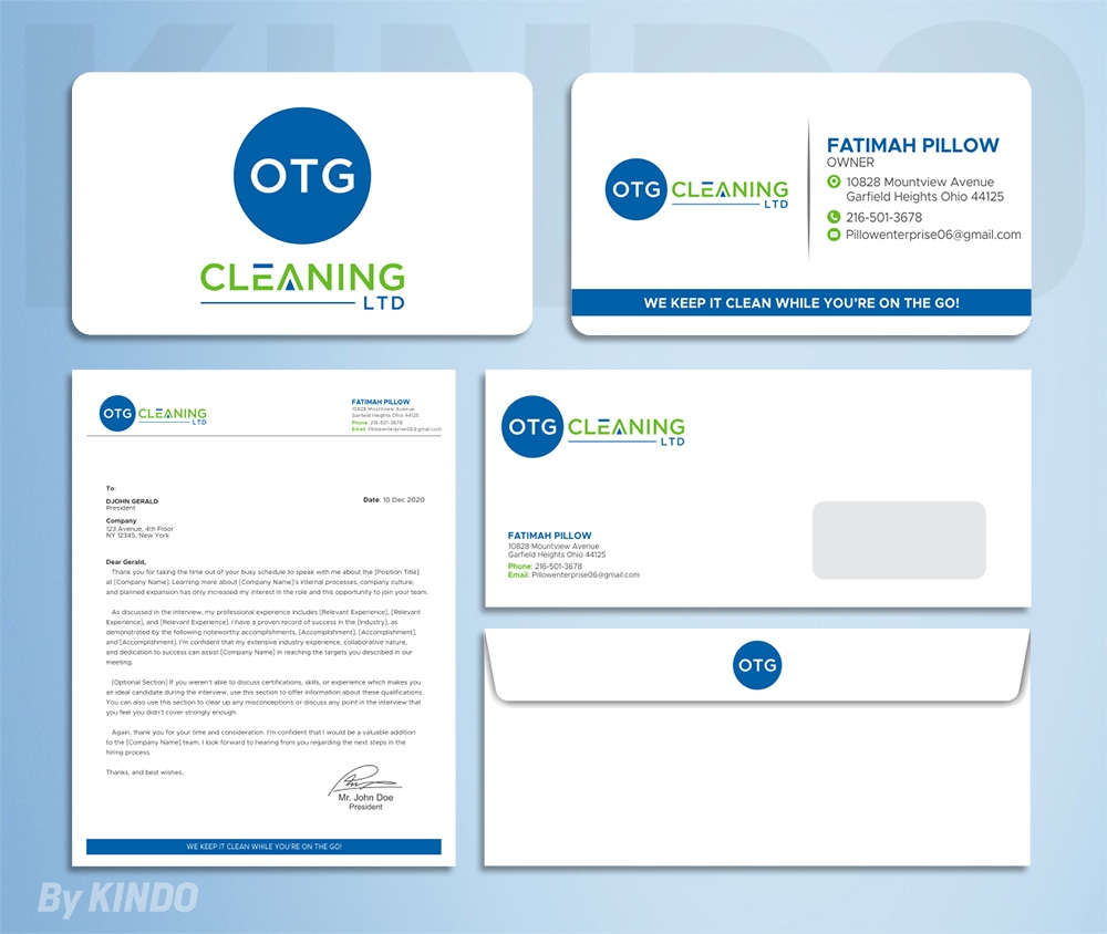 OTG Cleaning LTD logo design by Kindo