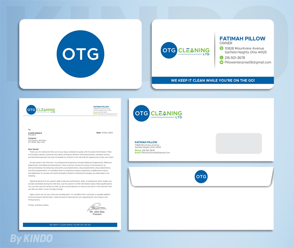 OTG Cleaning LTD logo design by Kindo