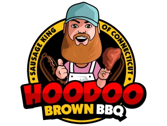 Hoodoo Brown BBQ/ Sausage king of Connecticut logo design by LucidSketch