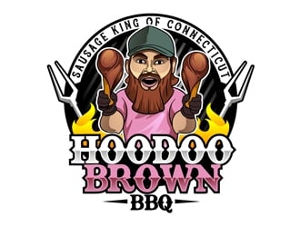 Hoodoo Brown BBQ/ Sausage king of Connecticut logo design by DreamLogoDesign