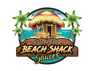 Beach Shack Sauces logo design by DreamLogoDesign