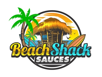 Beach Shack Sauces logo design by DreamLogoDesign