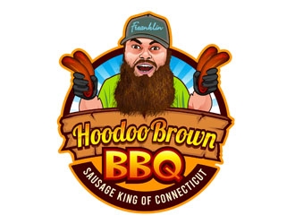 Hoodoo Brown BBQ/ Sausage king of Connecticut logo design by DreamLogoDesign