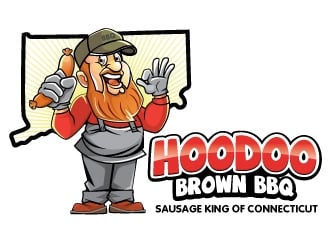 Hoodoo Brown BBQ/ Sausage king of Connecticut logo design by Sandip