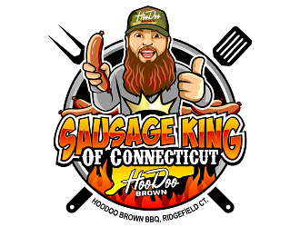 Hoodoo Brown BBQ/ Sausage king of Connecticut logo design by haze