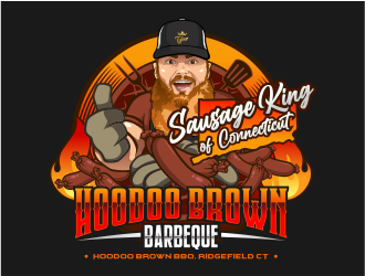 Hoodoo Brown BBQ/ Sausage king of Connecticut logo design by onamel