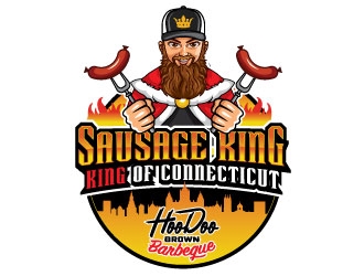 Hoodoo Brown BBQ/ Sausage king of Connecticut logo design by invento