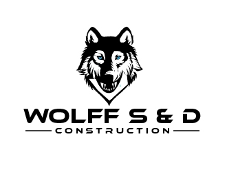 Wolff S & D Construction logo design by shravya