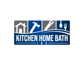 KHB Construction or Kitchen   Home   Bath inc  logo design by MUSANG