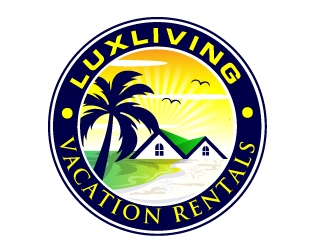 LuxLiving Vacation Rentals logo design by AamirKhan