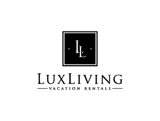 LuxLiving Vacation Rentals logo design by Lovoos