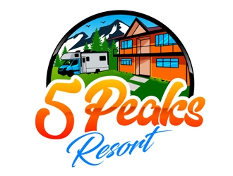 5 Peaks Resort logo design by DreamLogoDesign