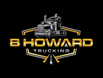 B HOWARD TRUCKING  logo design by scolessi