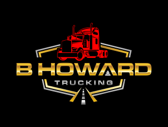 B HOWARD TRUCKING  logo design by scolessi