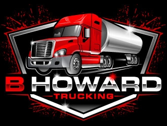 B HOWARD TRUCKING  logo design by Suvendu