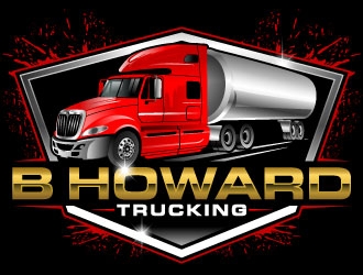 B HOWARD TRUCKING  logo design by Suvendu