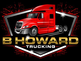 B HOWARD TRUCKING  logo design by Suvendu