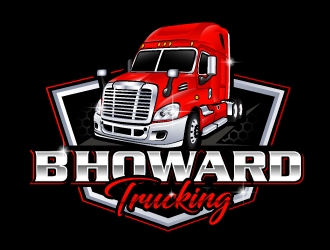 B HOWARD TRUCKING  logo design by LucidSketch