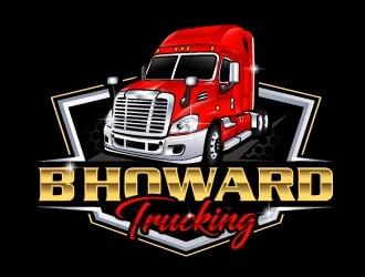 B HOWARD TRUCKING  logo design by LucidSketch