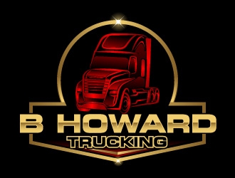 B HOWARD TRUCKING  logo design by Suvendu