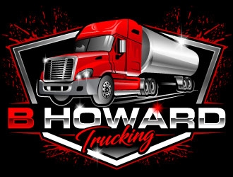 B HOWARD TRUCKING  logo design by Suvendu